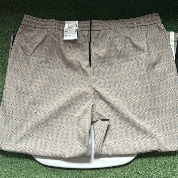 NWT Nine West yellow black ivory side stripe pull on wide leg pants - Picture 5 of 8